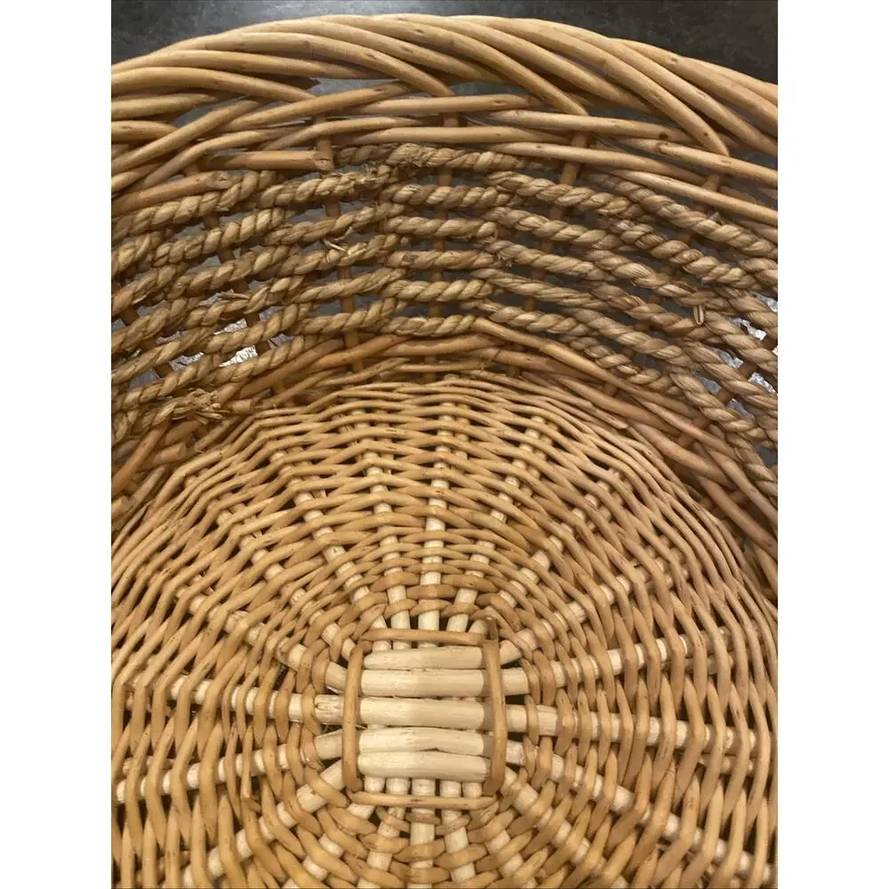 Boho Wicker Round Serving / Display Tray / Platter / Basket - 12